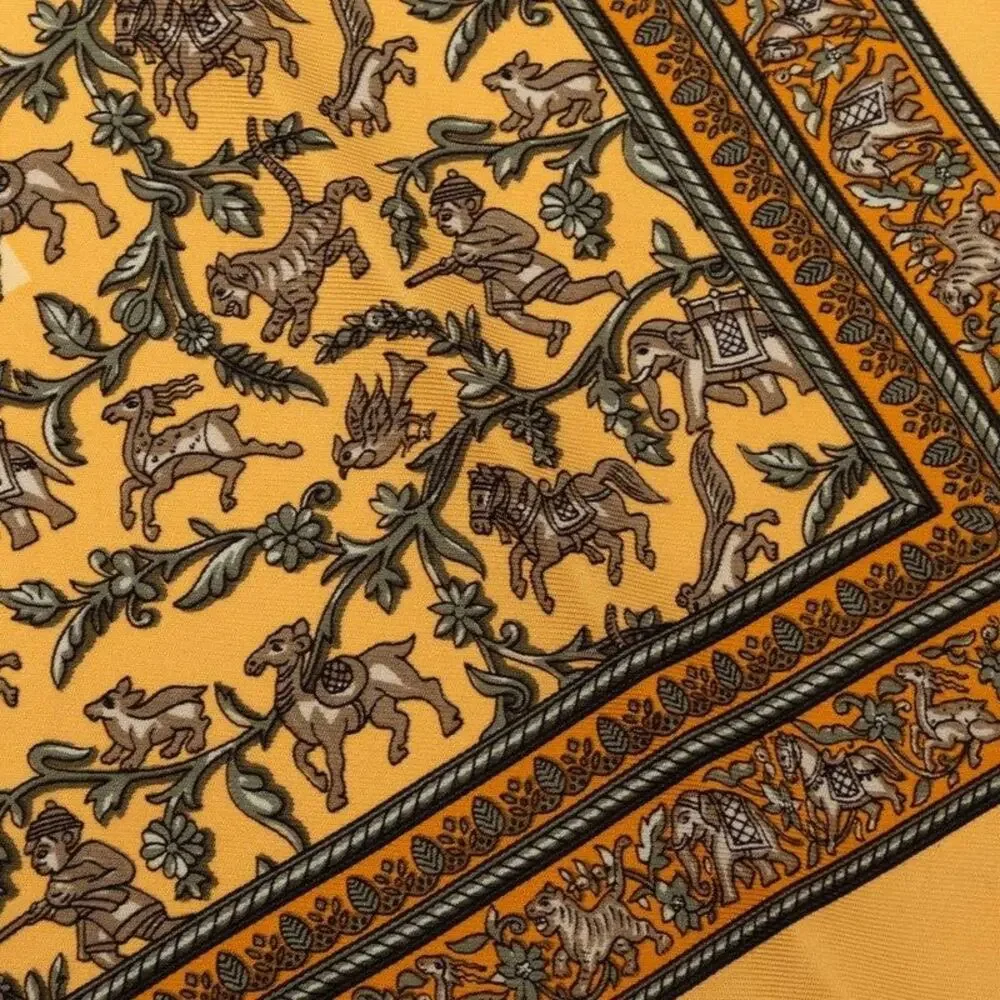 Hermes Silk Carre 45 Chasse En Inde Scarf Multicolor